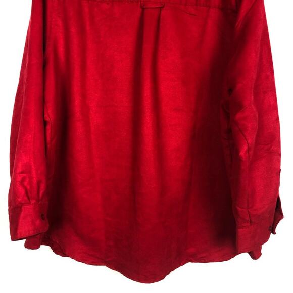 Woman Within Button Front Shirt Womens 1X Relaxed Holiday Christmas Party Event - Picture 8 of 10